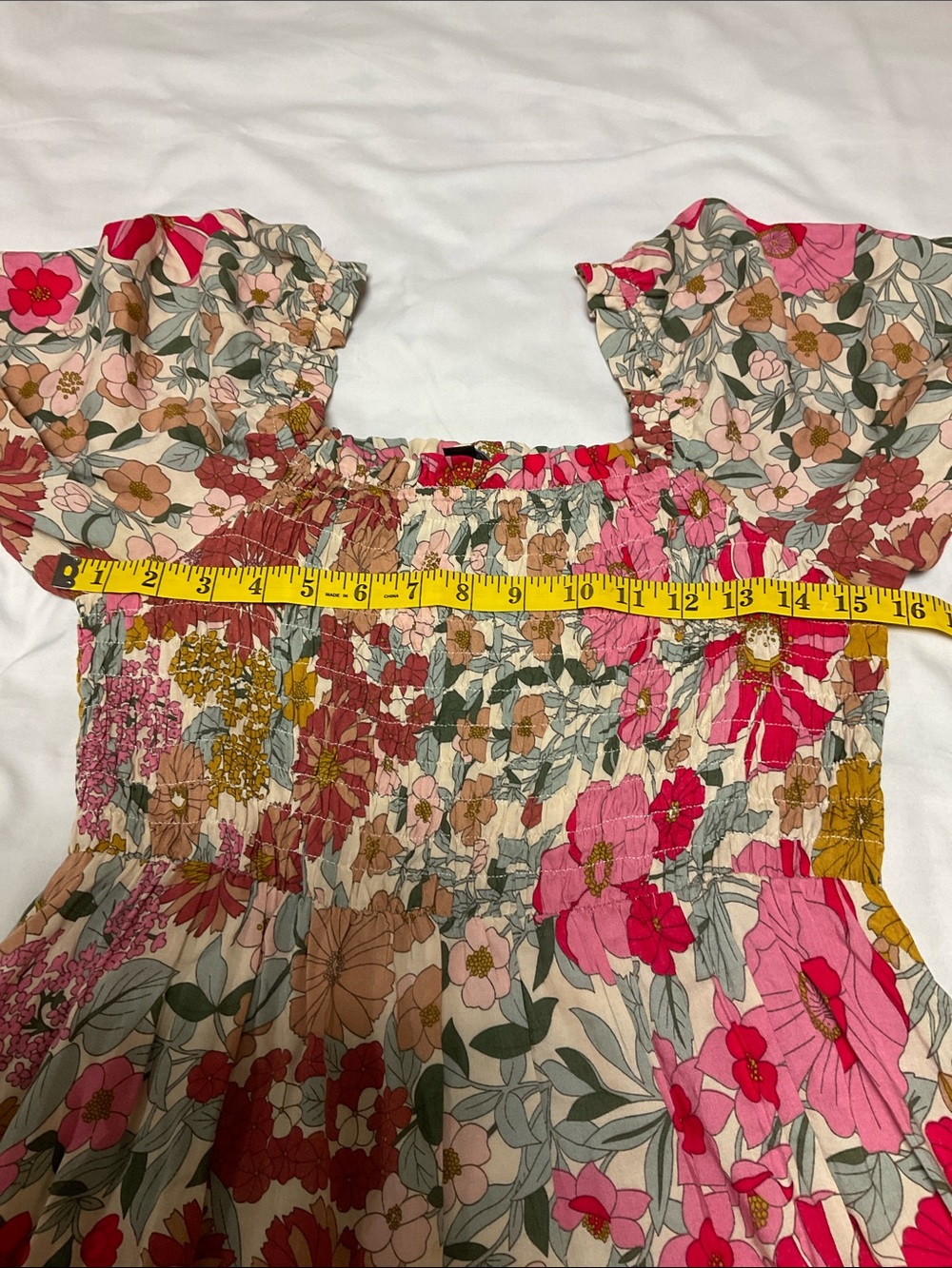 Boho Chic GiGio Floral/Leopard Print Smocked Dress - Picture 6 of 8